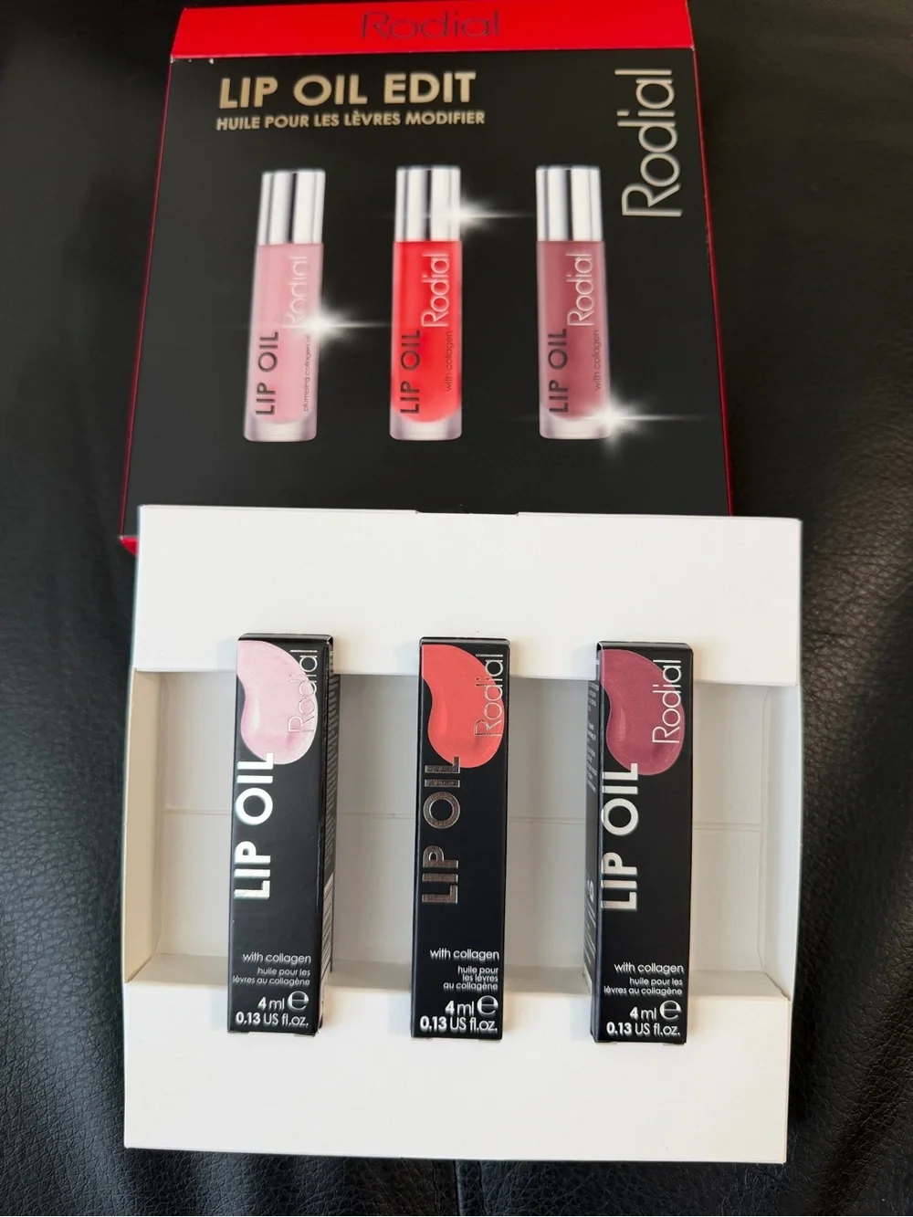 Rodial Lip Oil Edit Set - Original, Sugar Coral, Wild Plum - NIB
